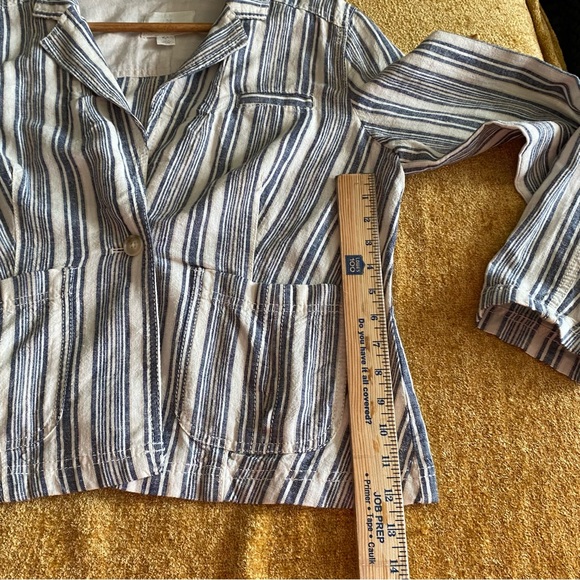 Linen One-Button Blazer Jacket Medium Petite - Picture 10 of 11